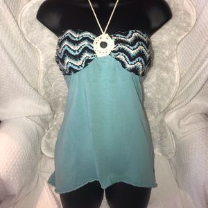 Turquoise crochet top